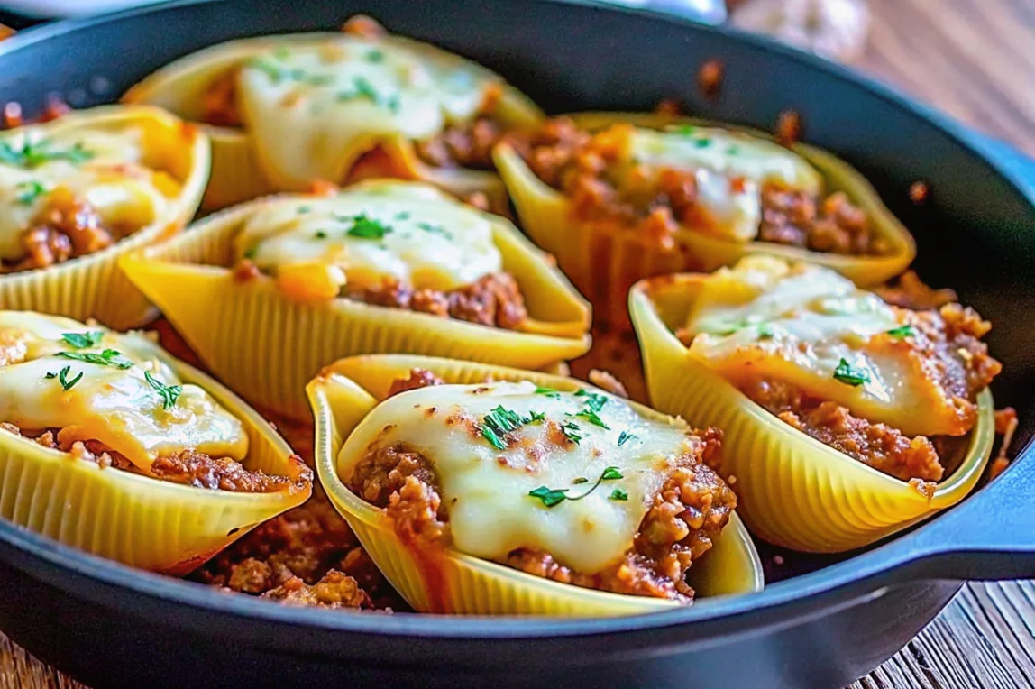 Beef-Stuffed Shells with Creamy Ricotta Filling