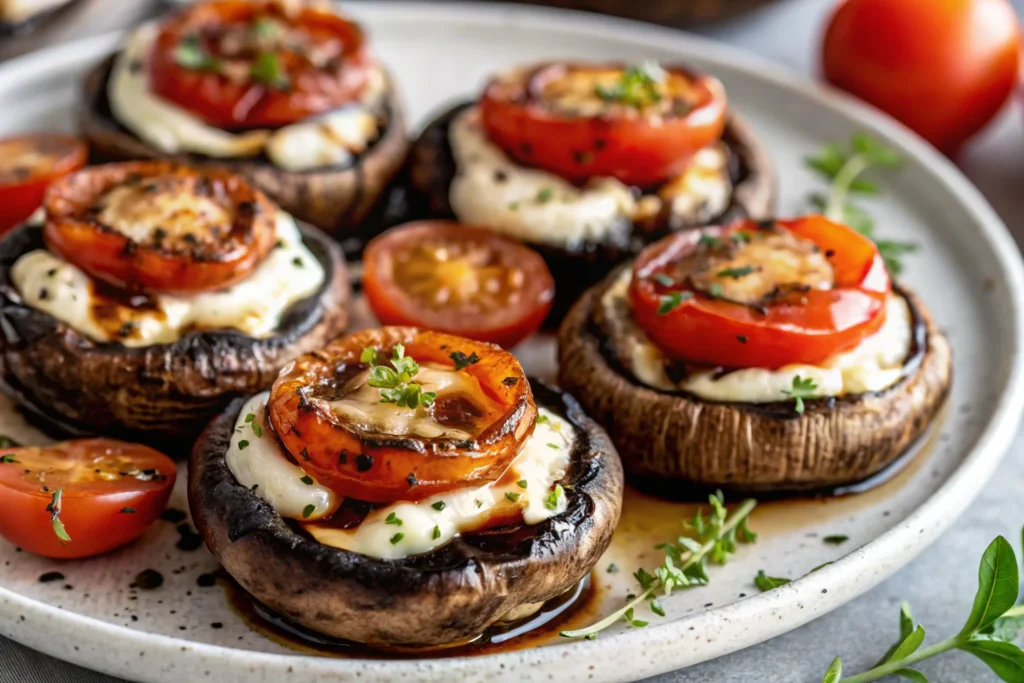 Caprese Stuffed Garlic Butter Portobellos