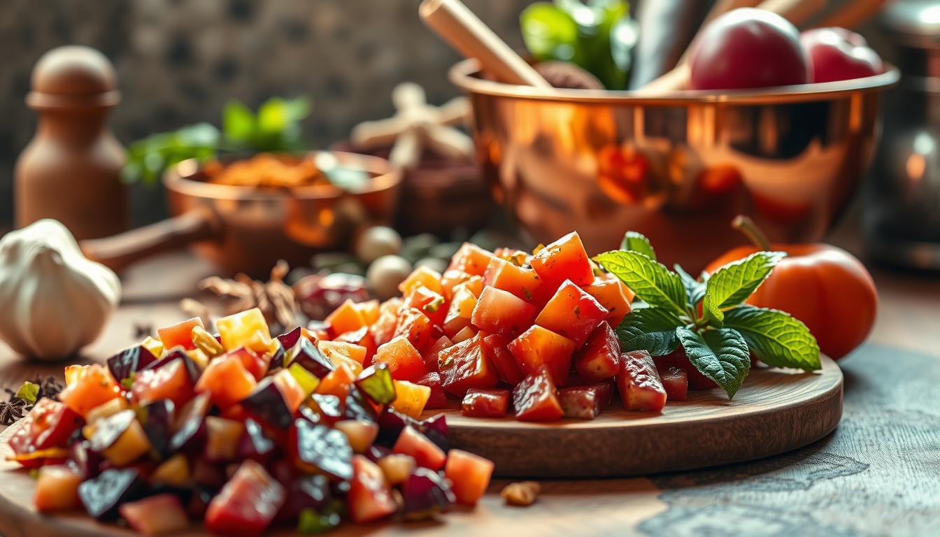 A glass of Monjaro drink with fresh lemon slices, ginger root, and mint leaves, served in a clear glass with ice cubes for a refreshing detox beverage.