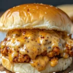 Close-up of Cajun Chicken Sloppy Joes served on toasted buns with spicy chicken filling, perfect for a quick comfort food dinner.