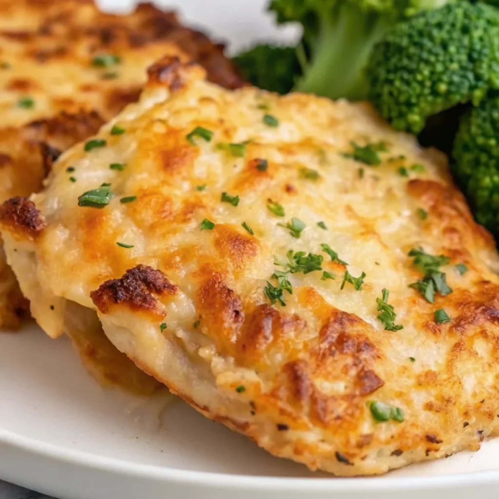 Melt in your mouth chicken with creamy sauce, garlic, and herbs.