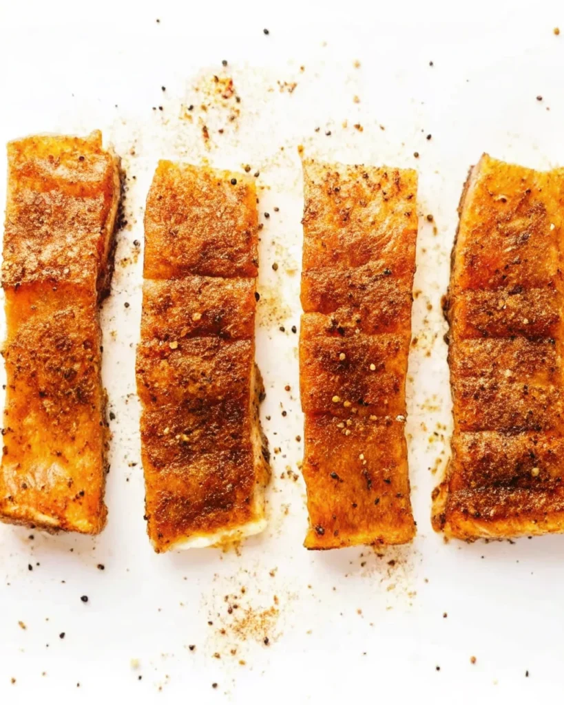 Cajun honey butter salmon fillets sizzling in a skillet, featuring a golden, caramelized crust and garnished with fresh herbs—perfect for healthy salmon recipes.
