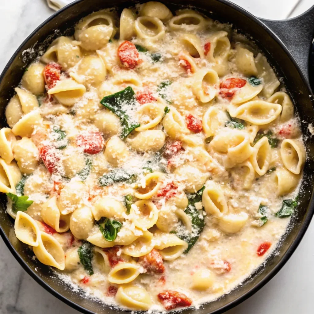 Creamy tomato basil pasta, a perfect summer pasta recipe with fresh tomatoes and basil.