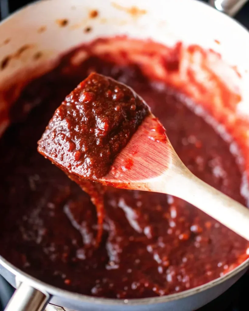 Homemade fig preserves without pectin simmering gently to thicken naturally in heavy pot
