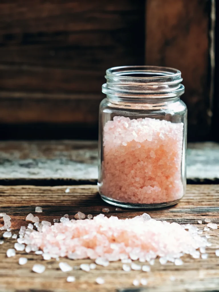 A tall glass of pink lemonade with ice cubes and lemon slices, served on a sunny outdoor table.