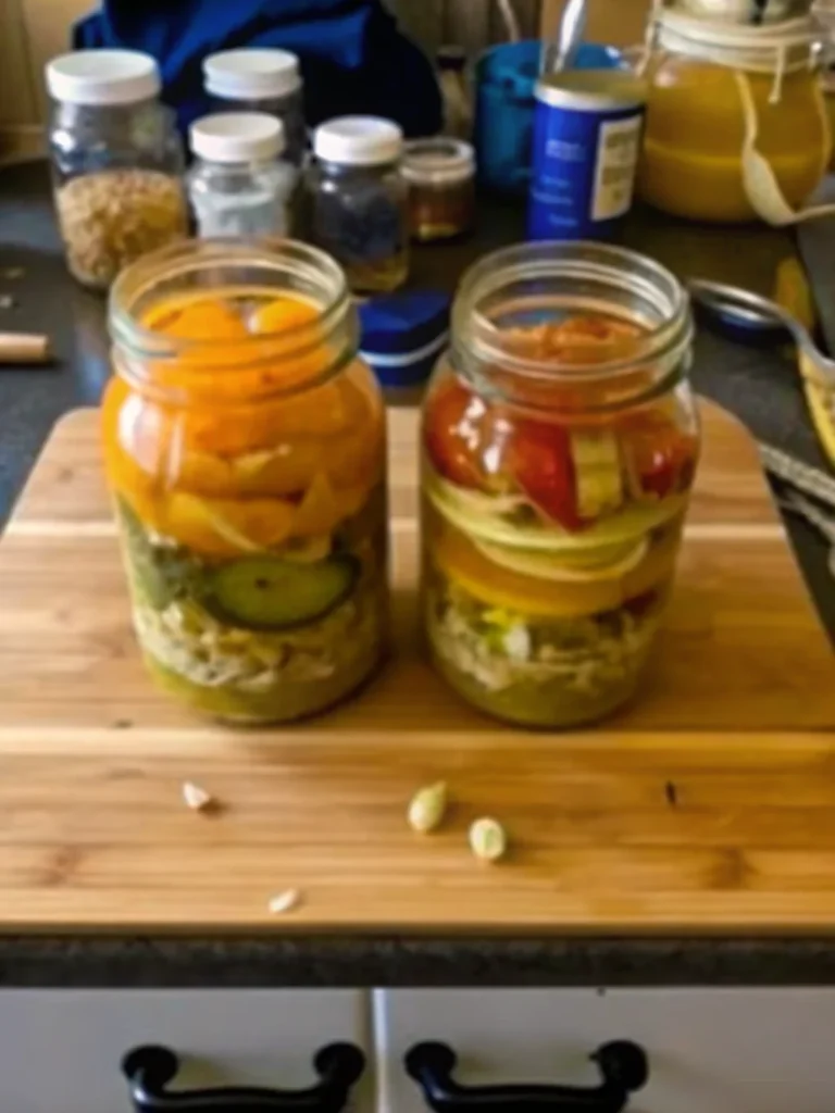 Homemade fire cider recipe ingredients including fresh horseradish, ginger, garlic, and apple cider vinegar arranged around a mason jar