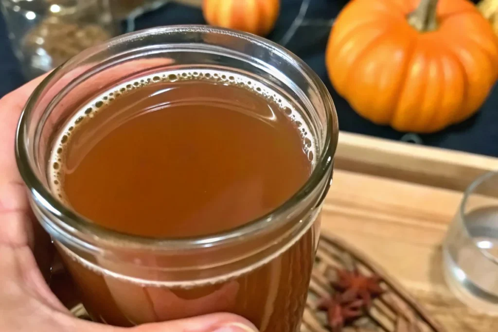 Easy homemade apple cider recipe with fresh apples, cinnamon sticks, and warming spices simmering in a large pot