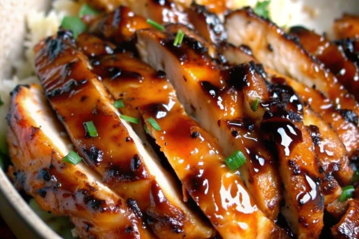 Hawaiian style teriyaki chicken with grilled pineapple and steamed rice showcasing golden caramelized glaze and tender meat