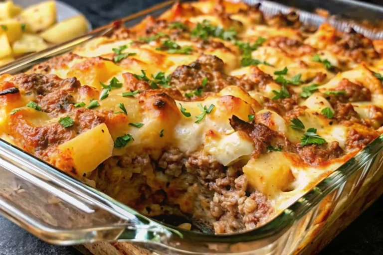 Easy Family Dinner: Loaded Potato & Meatloaf Casserole Ready in 65 Minutes
