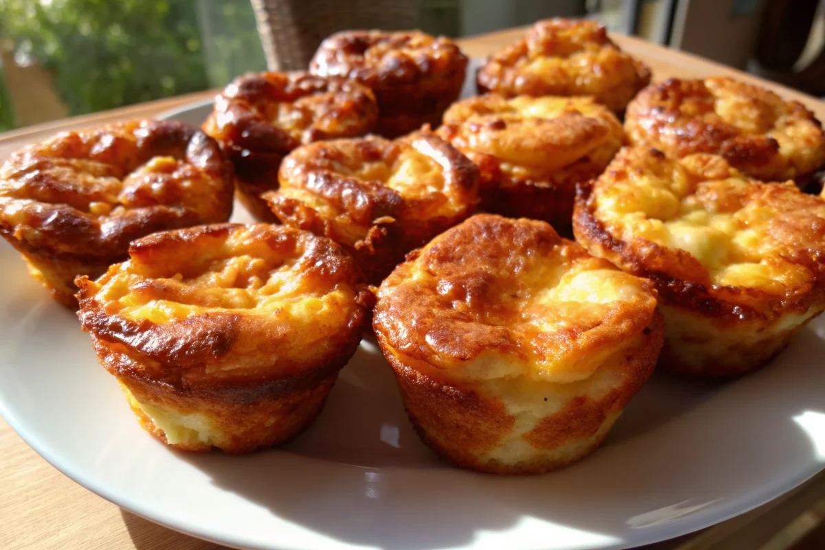 Golden-brown apple pie cheesecake bites made with flaky phyllo dough filled with creamy cheesecake and cinnamon apple filling, arranged on a white serving platter