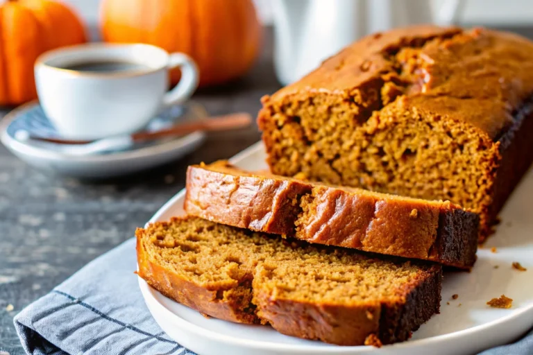 Ultimate moist pumpkin bread recipe with perfect golden crumb, sliced and ready to serve, featuring warm autumn spices and tender texture
