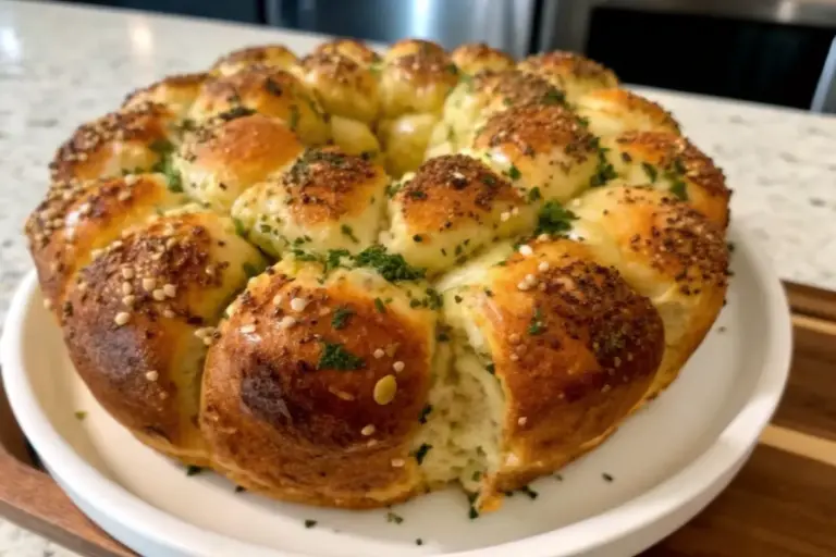 Easy Pull Apart Garlic Bread Wreath (2 Hours Start to Finish!)