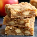 Golden brown Apple Snickerdoodle Bars with cinnamon sugar topping cut into perfect squares on parchment paper