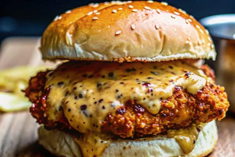 Cajun Chicken Sloppy Joes served on toasted hamburger buns with melted cheese and colorful bell peppers visible in the spicy chicken mixture