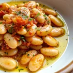 Creamy butter beans in rich tomato sauce with herbs - marry me butter beans recipe