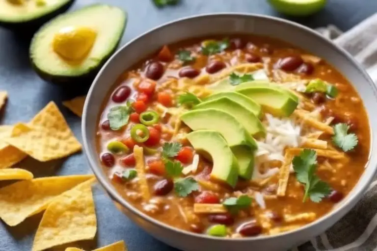 Healthy Vegetarian Tortilla Soup Recipe for Weight Loss: High-Protein, High-Fiber