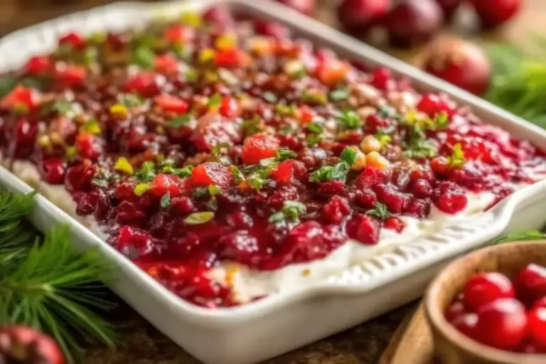 Easy Christmas Cranberry Dip with Jalapeño | No-Bake Holiday Appetizer