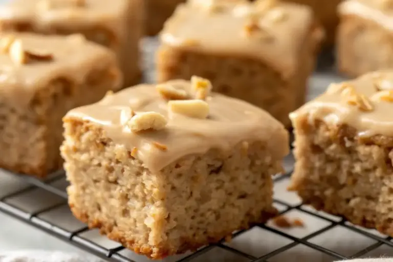 Easy Banana Bread Brownies with Vanilla Glaze