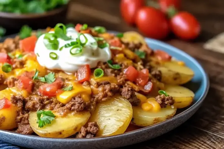 Easy Ultimate Cheesy Taco Potatoes Recipe