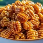 Delicious Praline Crunch recipe with crispy pecan praline mix and caramel glaze – easy crunchy praline snack for holidays.