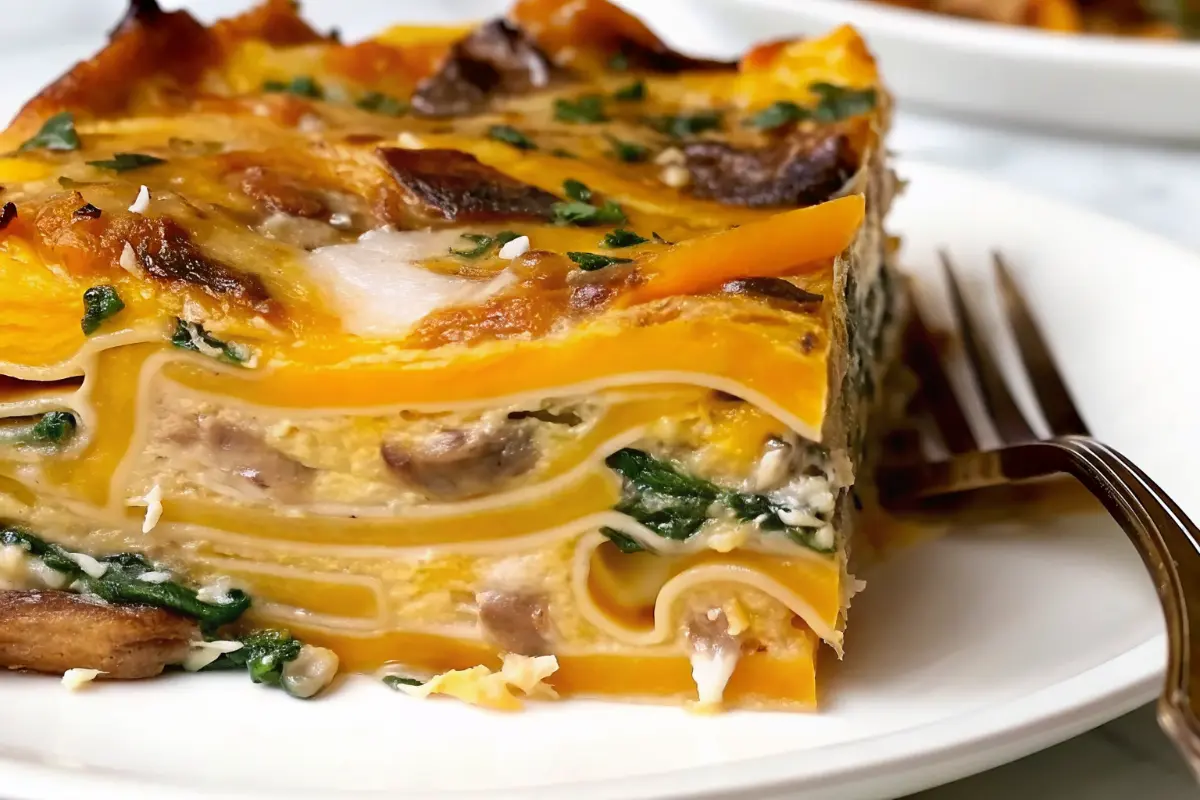 Delicious Invisible Butternut Squash Spinach Lasagna with golden cheese topping, layered butternut squash recipes, and vibrant spinach lasagna variations for healthy vegetarian casseroles.