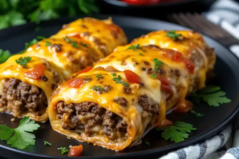 Easy Garlic Butter Cheeseburger Rollups Packed Recipe
