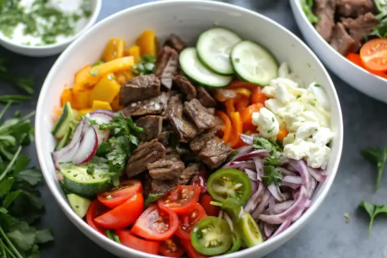 Easy Mediterranean Steak Bowl Recipe