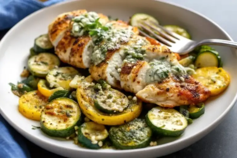 Healthy Mediterranean Chicken Zucchini Bake