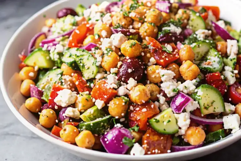 Healthy Mediterranean Chickpea Feta Salad