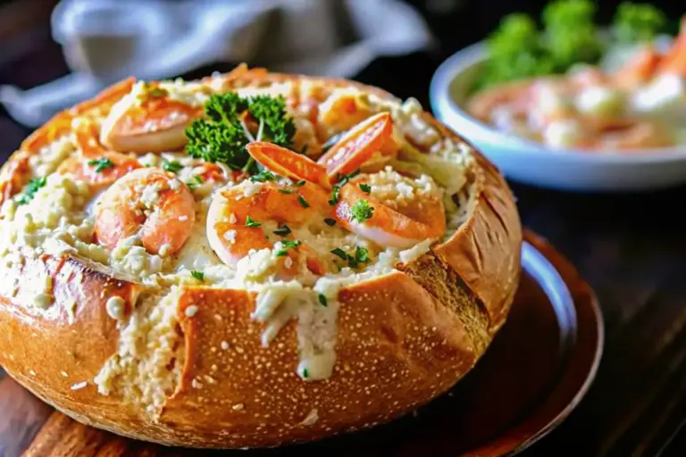 Easy Stuffed Seafood Soup Bread Bowl Recipe