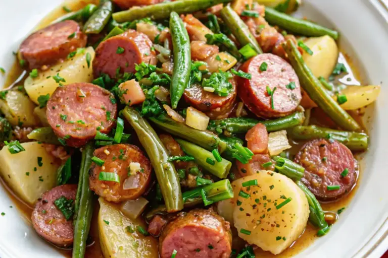 Easy Crockpot Kielbasa and Green Beans Recipe