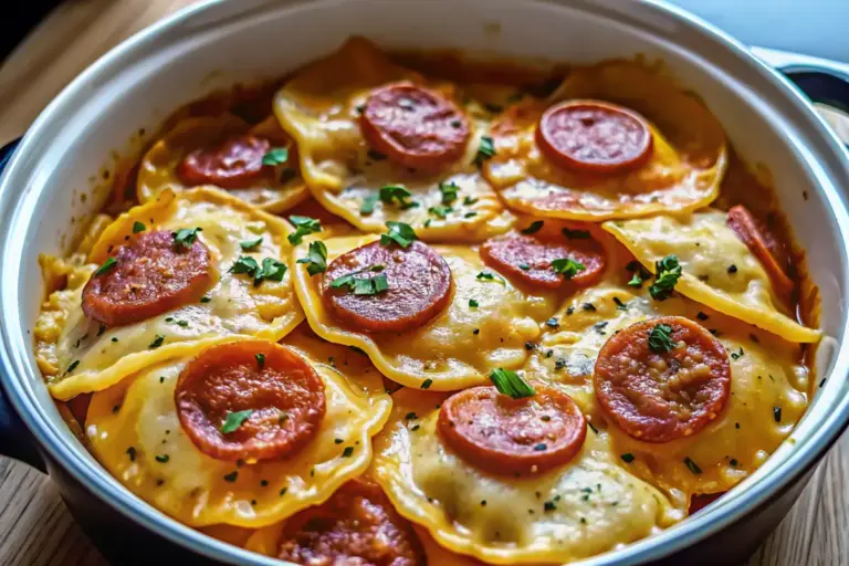 Easy Crockpot Pierogi Casserole with Kielbasa