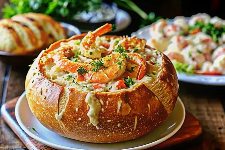 Easy Stuffed Seafood Soup Bread Bowl Recipe