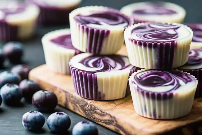 Homemade Blueberry Swirl Yogurt Bites Recipe