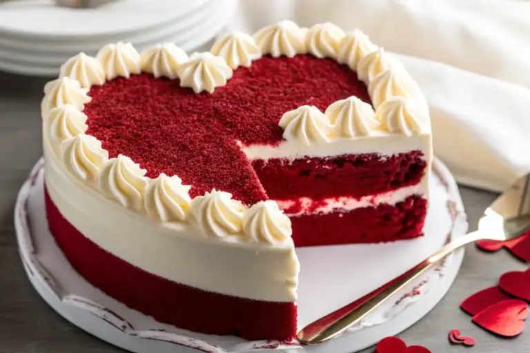 Easy Strawberry Red Velvet Heart Cake Recipe