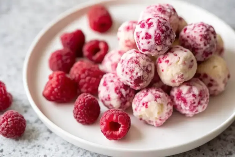 Homemade Raspberry Frozen Yogurt Bites Recipe