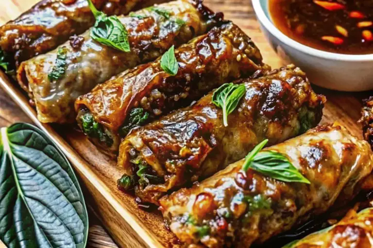 Healthy Thai Basil Beef Rolls Recipe