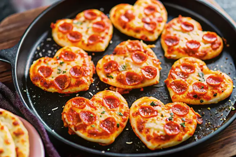 Simple Heart-Shaped Mini Pizzas Recipe