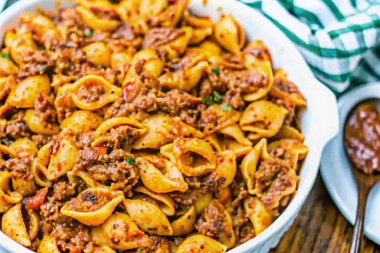 Simple Creamy Beef and Shells Recipe