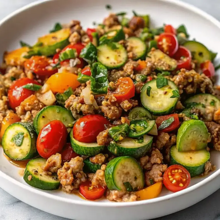 Simple Ground Turkey and Zucchini Skillet