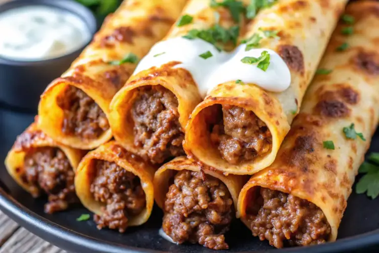 Healthy Crispy Cheesy Beef Taquitos Recipe