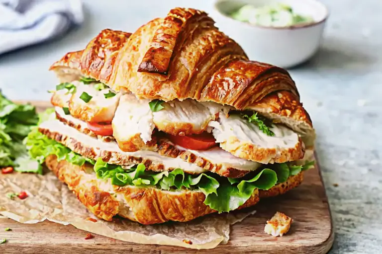 Easy Chicken Caesar Croissant Sandwich Recipe