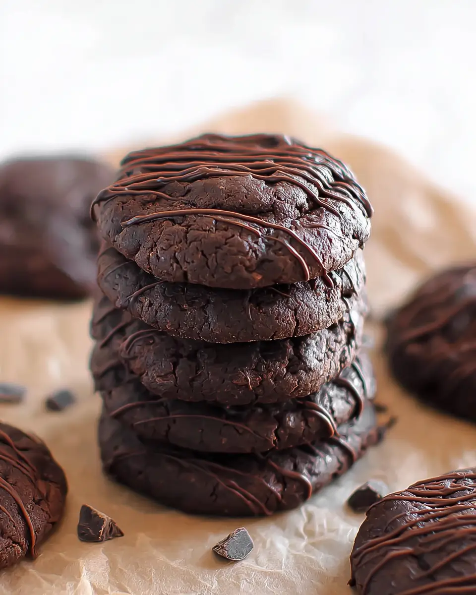 A delicious plate of 3 Ingredient No Bake Brownie Cookies