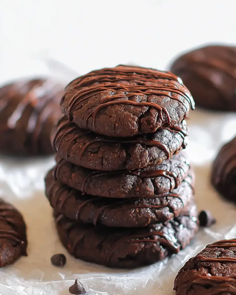A delicious plate of 3 Ingredient No Bake Brownie Cookies