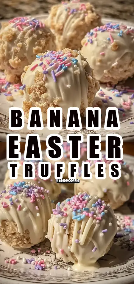 Pinterest pin (Design 1) for Banana Pudding Easter Truffles: 45-Minute Irresistible No-Bake Treat.