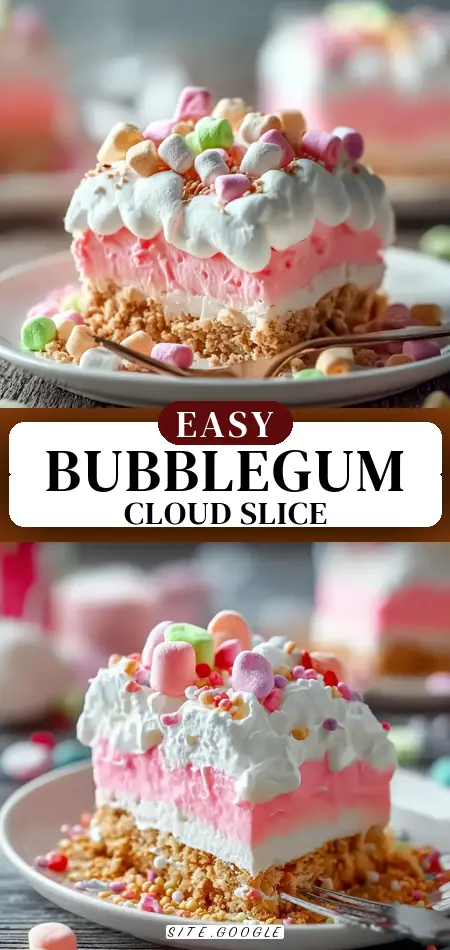 Bubblegum Cloud Slice Dessert: A Sweet Indulgence