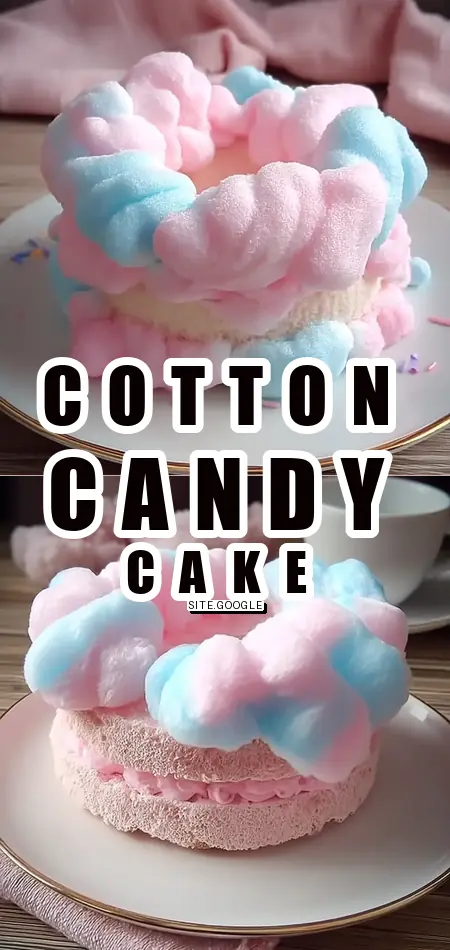 Pinterest pin (Design 1) for Whimsical Cotton Candy Cake That Will Make You Smile