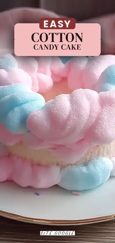 Pinterest pin (Design 2) for Whimsical Cotton Candy Cake That Will Make You Smile
