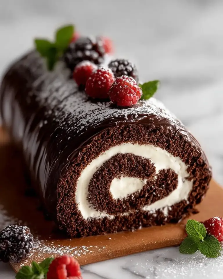 A delicious plate of Choco Swiss Roll Delight Recipe