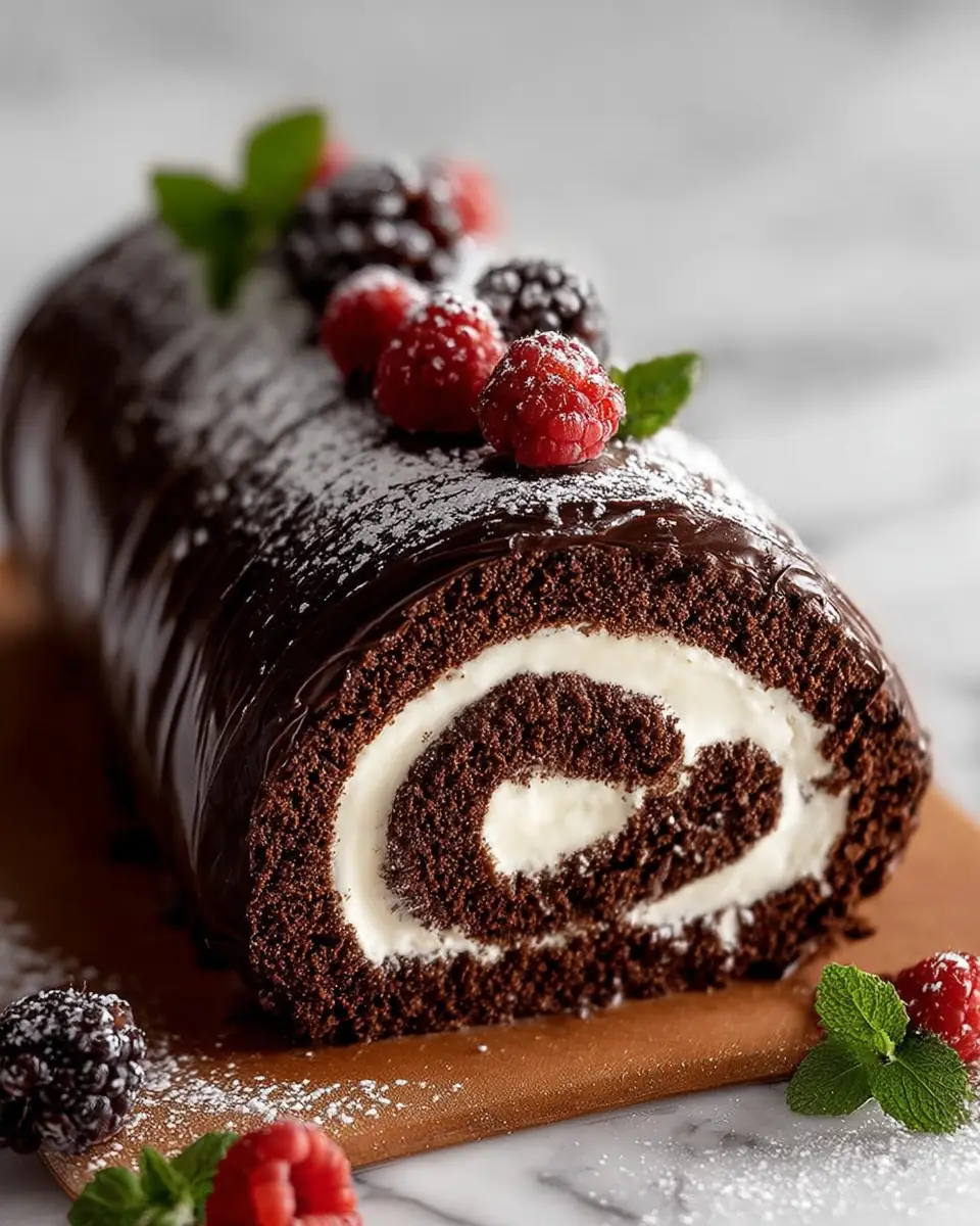 A delicious plate of Choco Swiss Roll Delight Recipe